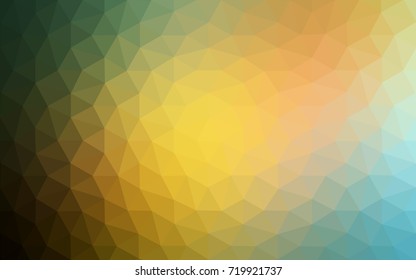 Light Green, Yellow vector blurry triangle background design. Geometric background in Origami style with gradient. 