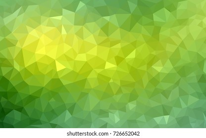 Light Green, Yellow vector blurry triangle background design. Geometric background in Origami style with gradient. 