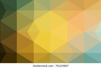 Light Green, Yellow vector blurry triangle background design. Geometric background in Origami style with gradient. 