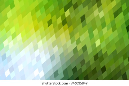 Light Green, Yellow vector blurry rectangular background. Geometric background in square style with gradient. The pattern can be used for brand-new background.