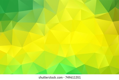 Light Green, Yellow vector blurry triangle pattern. Brand-new colored illustration in blurry style with gradient. The completely new template can be used for your brand book.