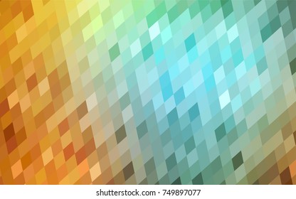 Light Green, Yellow vector blurry rectangular background. Geometric background in square style with gradient. The pattern can be used for brand-new background.