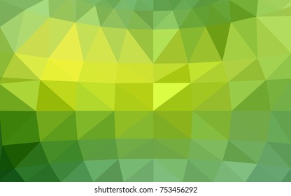Light Green, Yellow vector blurry triangle background design. Geometric background in Origami style with gradient. 