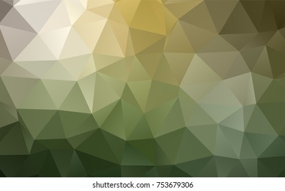 Light Green, Yellow vector blurry triangle template. Triangular geometric sample with gradient.  The textured pattern can be used for background.