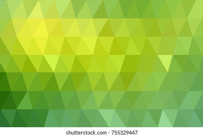 Light Green, Yellow vector blurry triangle background design. Geometric background in Origami style with gradient. 