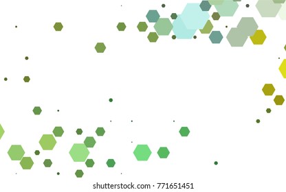 Light Green, Yellow vector blurry hexagon background design. Geometric background in Origami style with gradient. 