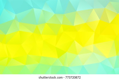 Light Green, Yellow vector blurry triangle template. Modern geometrical abstract illustration with gradient. A completely new template for your business design.