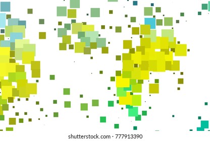 Light Green, Yellow vector blurry rectangular background. Geometric background in square style with gradient. The pattern can be used for brand-new background.