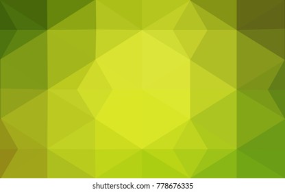 Light Green, Yellow vector blurry triangle background design. Geometric background in Origami style with gradient. 