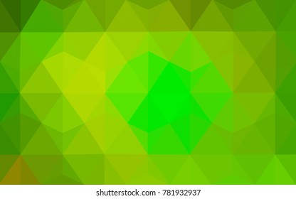 Light Green, Yellow vector blurry triangle background design. Geometric background in Origami style with gradient. 