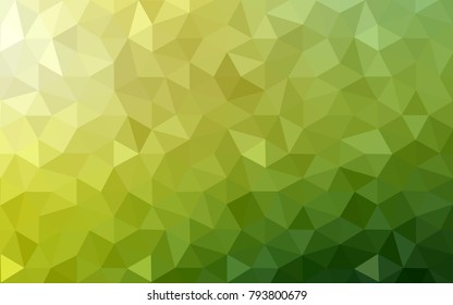 Light Green, Yellow vector blurry triangle background design. Geometric background in Origami style with gradient. 