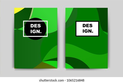 Light Green, Yellow vector brochure for ui, ux design. Beautiful colored sample in A4 size. Pattern for beautiful business cards, folders.