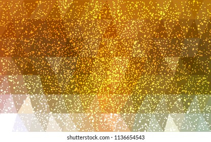 Light Green, Yellow vector christmas postcard low polygon background. Illustration consisting of triangles. Abstract triangular polygonal origami or crystal design of New Year celebration.