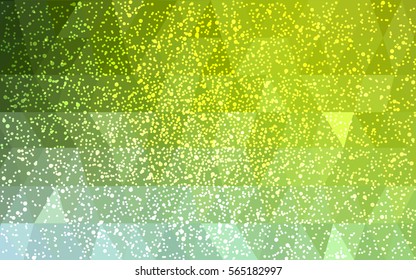 Light Green Yellow vector christmas postcard low polygon background. Illustration consisting of triangles. Abstract triangular polygonal origami or crystal design of New Year celebration.