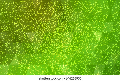 Light Green, Yellow vector christmas postcard low polygon background. Illustration consisting of triangles. Abstract triangular polygonal origami or crystal design of New Year celebration.