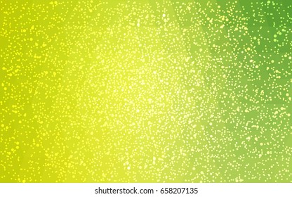 Light Green, Yellow vector christmas polygon background. Low poly Illustration consisting of triangles with snowflakes. Texture background of New Year celebration.