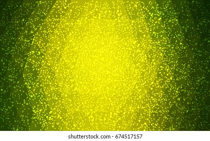 Light Green, Yellow vector christmas postcard low polygon background. Illustration consisting of triangles. Abstract triangular polygonal origami or crystal design of New Year celebration.