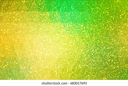 Light Green, Yellow vector christmas polygon background. Low poly Illustration consisting of triangles with snowflakes. Texture background of New Year celebration.