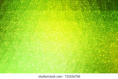 Light Green, Yellow vector christmas polygon background. Low poly Illustration consisting of triangles with snowflakes. Texture background of New Year celebration.