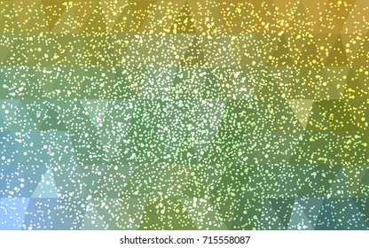 Light Green, Yellow vector christmas postcard low polygon background. Illustration consisting of triangles. Abstract triangular polygonal origami or crystal design of New Year celebration.