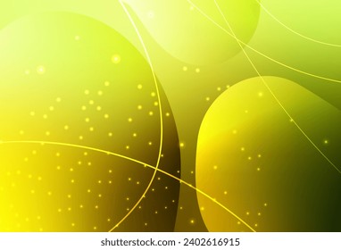 Light Green, Yellow vector Circles, lines with colorful gradient on abstract background. Abstract illustration with colored bubbles in nature style. Wallpaper for a cell phone.