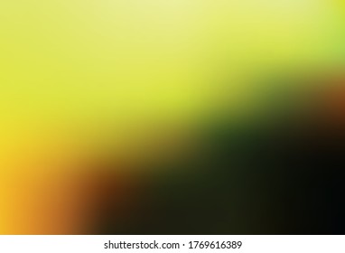 Verde claro, amarillo vectorial color de fondo negro colorido. Una elegante ilustración brillante con gradiente. Fondo para un teléfono móvil.