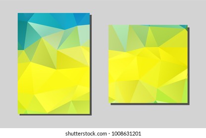 Light Green, Yellow vector cover for Envelopes. Beautiful colored sample in A4 size. New design for a poster, banner of your website.