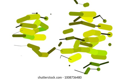 Light Green, Yellow vector cover with rounded stripes. Decorative shining illustration with lines on abstract template. Smart design for your business advert.