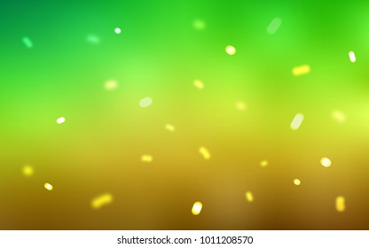 Light Green, Yellow vector cover with beautiful snowflakes.