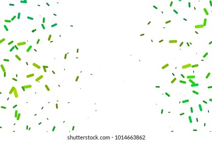 Light Green, Yellow vector cover with rounded stripes. Glitter abstract illustration with colored sticks. Smart design for your business advert.