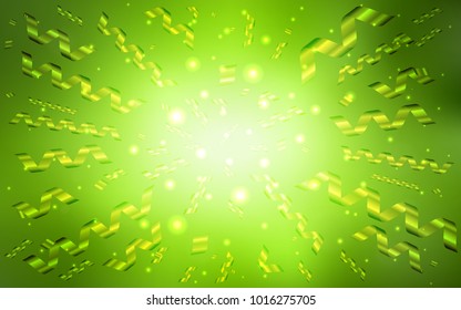 Light Green, Yellow vector cover with happy holiday ribbons. Beautiful colored illustration with ribbon in celebration style. The pattern can be used for carnival, festival leaflets.