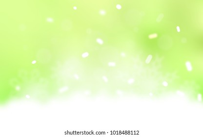 Light Green, Yellow vector cover with beautiful snowflakes. Modern geometrical abstract illustration with crystals of ice. The template can be used as a new year background.