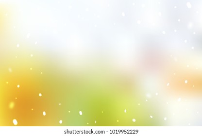 Light Green, Yellow vector cover with beautiful snowflakes. Glitter abstract illustration with crystals of ice. The pattern can be used for new year leaflets.