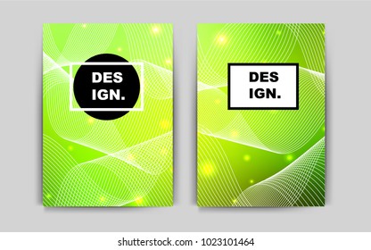 Light Green, Yellow vector cover for Envelopes. Glitter abstract design concept with text box. Beautiful design for cover of notepads.