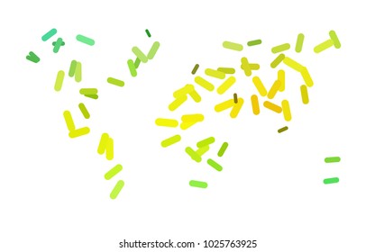 Light Green, Yellow vector cover with rounded stripes. Decorative shining illustration with lines on abstract template. The pattern can be used for websites.