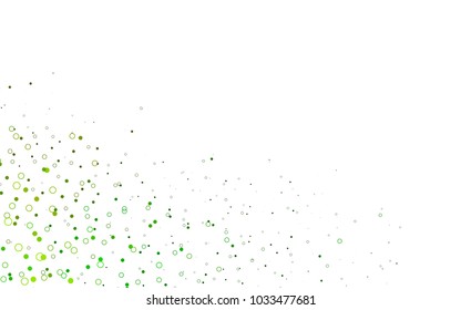 Light Green, Yellow vector  cover with spots. Blurred decorative design in abstract style with bubbles. Pattern can be used as texture of water, rain drops.