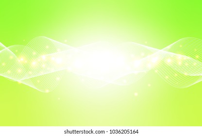 Light Green, Yellow vector cover with happy holiday ribbons. Confetti on blurred abstract background with colorful gradient. The template can be used as a background for postcards.
