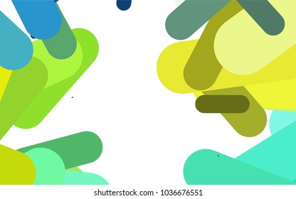 Light Green, Yellow vector cover with rounded stripes. Shining colored illustration with rounded stripes. The template can be used as a background.