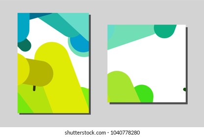 Light Green, Yellow vector cover for Envelopes. Glitter abstract design concept with text box. Completely new template for your brand book.