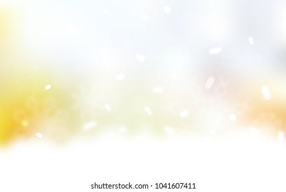 Light Green, Yellow vector cover with beautiful snowflakes. Decorative shining illustration with snow on abstract template. The pattern can be used for new year ad, booklets.