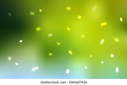 Light Green, Yellow vector cover with beautiful snowflakes. Shining colored illustration with snow in christmas style. The template can be used as a new year background.
