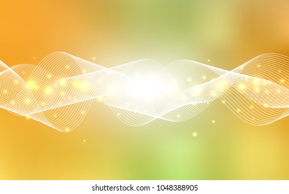 Light Green, Yellow vector cover with happy holiday ribbons. Confetti on blurred abstract background with colorful gradient. New design for ad, poster, banner of your Party.