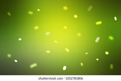 Light Green, Yellow vector cover with beautiful snowflakes. Shining colored illustration with snow in christmas style. The template can be used as a new year background.