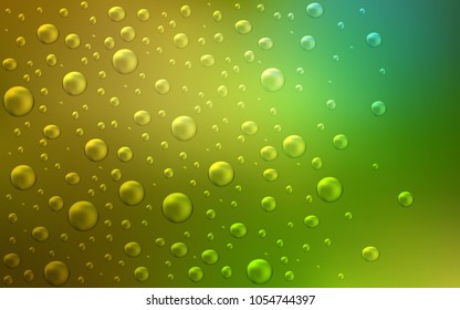 Light Green, Yellow vector cover with spots. Blurred decorative design in abstract style with bubbles. New design for ad, poster, banner of your website.