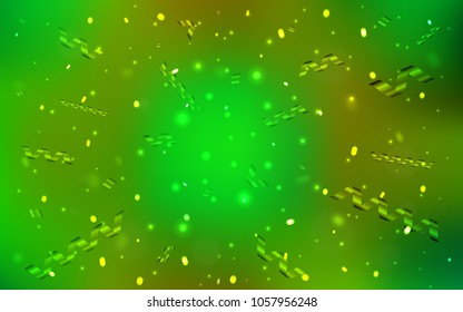 Light Green, Yellow vector cover with happy holiday ribbons. Beautiful colored illustration with ribbon in celebration style. The template can be used as a background for postcards.