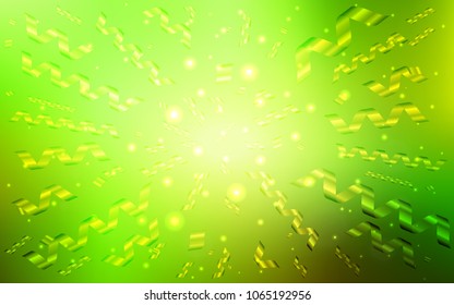 Light Green, Yellow vector cover with happy holiday ribbons. Beautiful colored illustration with ribbon in celebration style. The pattern can be used for carnival, festival leaflets.