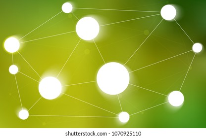 Light Green, Yellow vector cover with spots, lines. Decorative design in abstract style with triangle structure. Pattern can be used for futuristic ad, booklets.