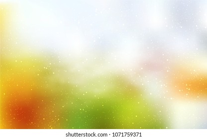 Light Green, Yellow vector cover with astronomical stars. Modern abstract illustration with Big Dipper stars. Pattern for futuristic ad, booklets.