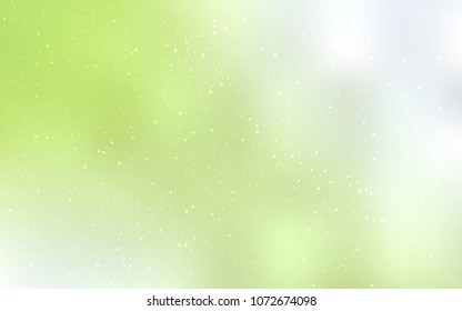 Light Green, Yellow vector cover with astronomical stars. Shining colored illustration with bright astronomical stars. Smart design for your business advert.