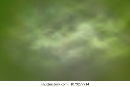 Light Green, Yellow vector cover with astronomical stars. Shining illustration with sky stars on abstract template. Template for cosmic backgrounds.